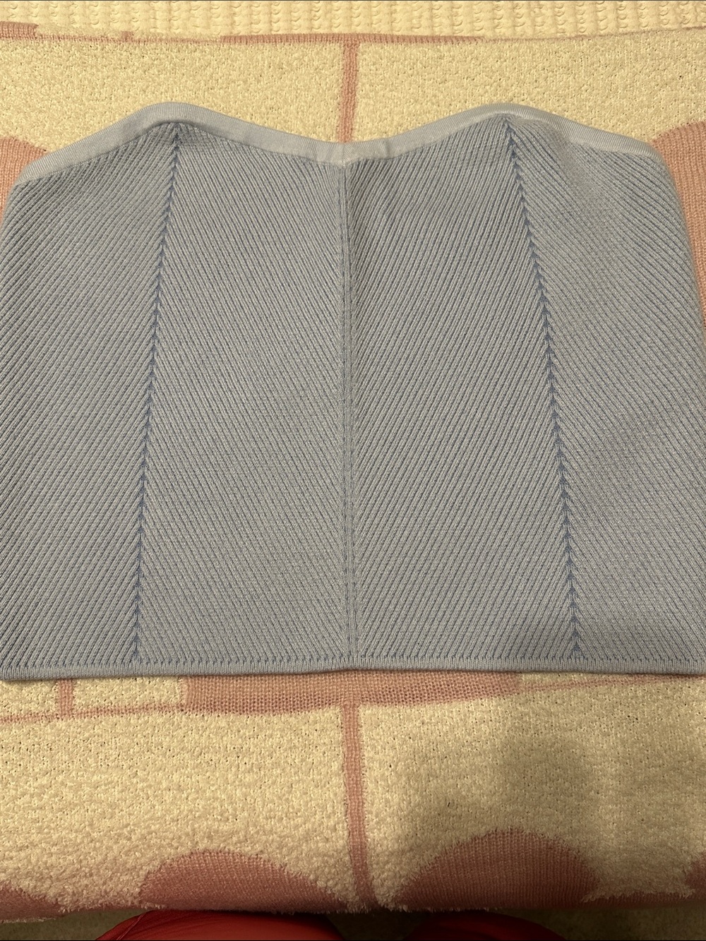 aerie Light Blue Strapless Ribbed Crop Top